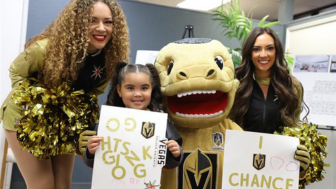 Vegas Golden Knights cheerleaders surprise families at Family Promise of Las Vegas